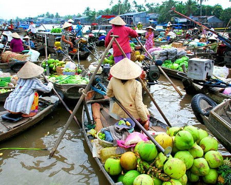 Chương trình 1 Ngày:  Chợ Nổi Cái Răng – Vườn Trái Cây – Mỹ Khánh – Chùa Hoa – Chùa Khmer